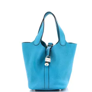 Pre-owned HERMÈS material Bucket Bags Hermes Picotin Lock Bag Clemence PM by Rebag