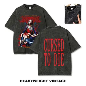 Unisex Lorna Shore Vintage Washed Graphic T-Shirt – Retro Rock Style Tee, Casual Short Sleeve Streetwear Top