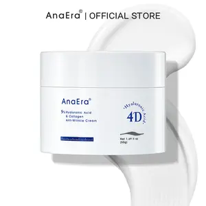 AnaEra 5% Hyaluronic Acid & Collagen Cream | Collagen, Peptides & Hyaluronic Acid | Deep Hydration, Plumping & Smooth Skin Care, Dewy, Radiant Skin Great for All Skin Types