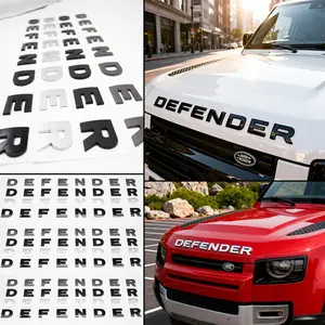 Land Rover Defender Complete Series Hood Lettering Sticker with Defender Logo, Durable Off-Road Exterior Decoration, Waterproof Decals, Truck Car Decal