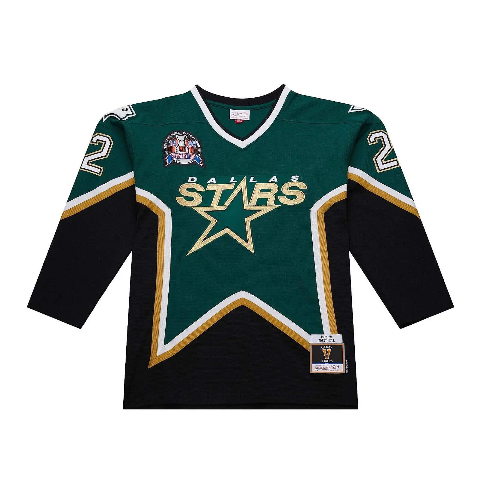 Men's Brett Hull Green Dallas Stars 1998/99 Power Play Player Jersey NHL Throwback Hockey Fan Gear Mitchell & Ness