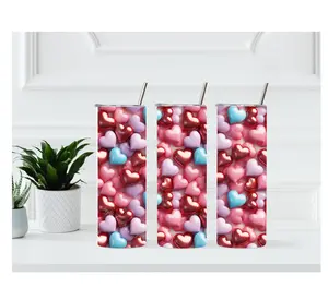 Hearts All  Over - Valentine's -20oz Sublimation Tumbler Wrap Transfer Sheet