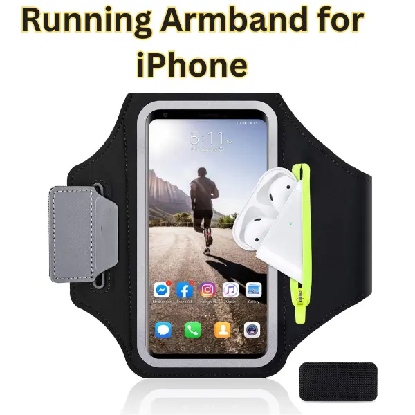 Running Armband for iPhone 16 Pro Max/15/14/13/12 & Galaxy S25/S24/S23 – Sports Phone Holder with Card Slot, Key Pocket, Adjustable Gym Arm Band Fits Phones Up to 6.9 Inches