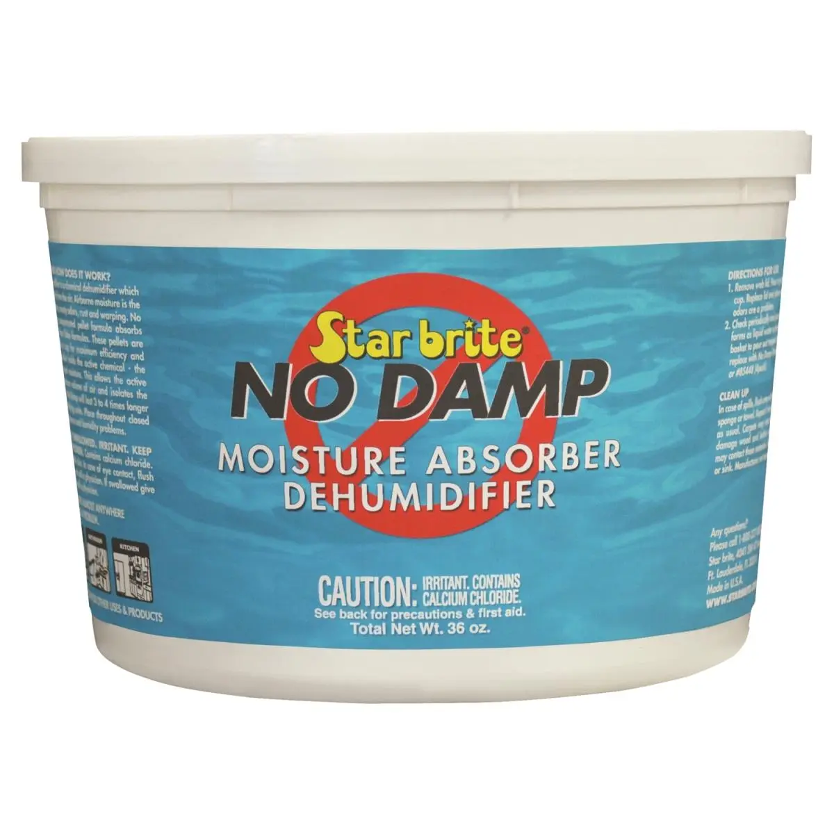 Star Brite 085401 36 oz No Damp Dehumidifier Bucket - Drying with Special Pellets, Odor Control Storage for Boats, Indoor Water Sports Use, 12 Ounce, Indoors