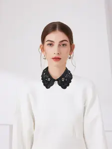 Elegant Beaded Detachable Collar, Lace Statement Collar for Chic Looks, Instantly Elevates Any, Perfect Accessory for Stylish
