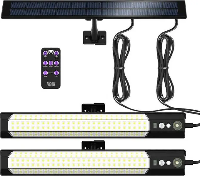 Solar Sensor Lights Outdoor High-Brightness Motion-Activated LED Lighting  IP65 Waterproof Remote Control for Porches Garages Courtyards