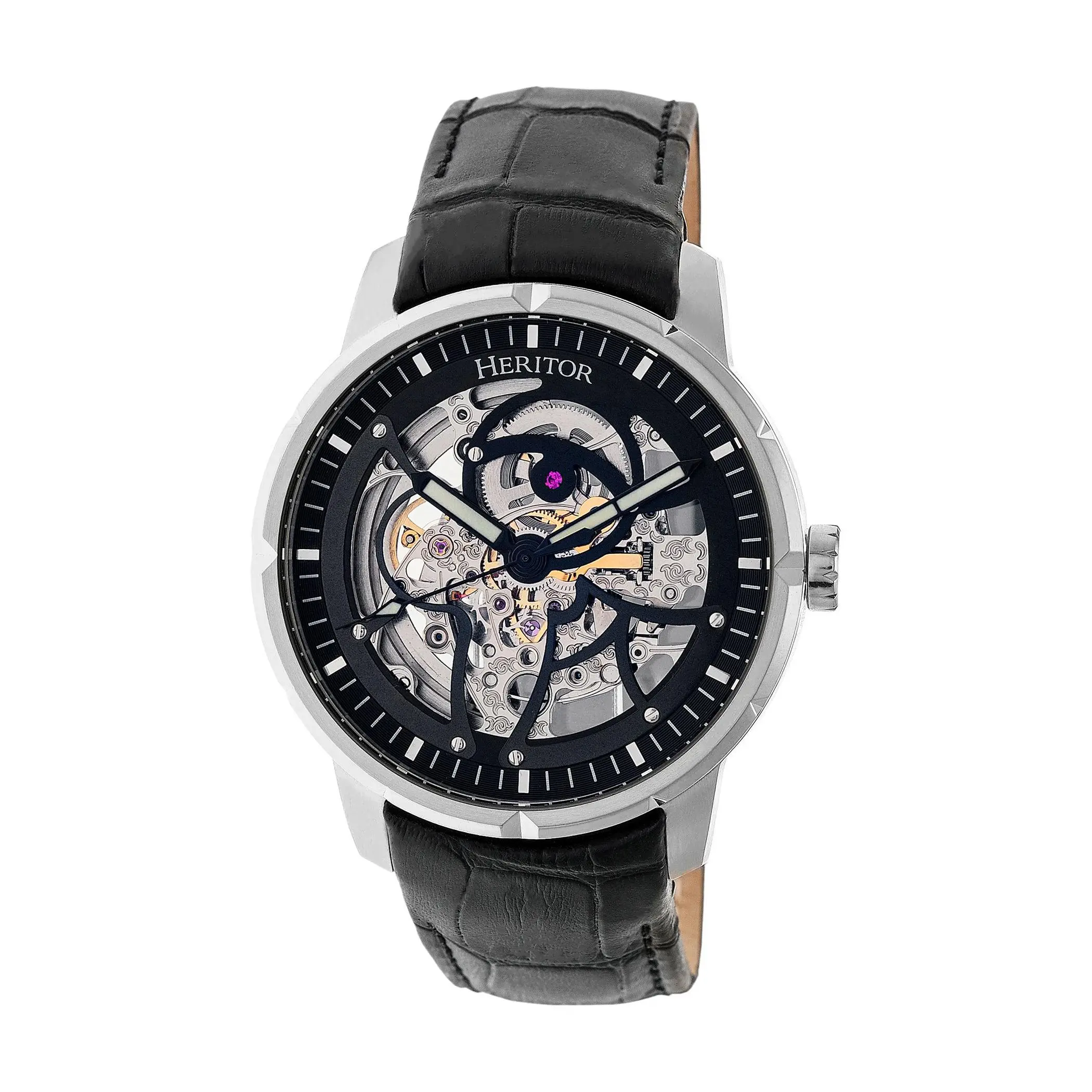 Heritor Automatic Men's Ryder Skeleton Stainless Black Watch Heritor Automatic Men's Ryder Skeleton Stainless Black Watch