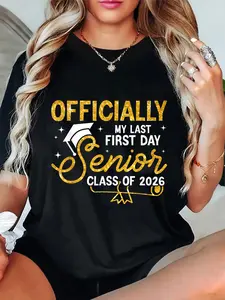 100% Cotton My Last First Day Senior 2026 Back To School Class Of 2026 T-Shirt
