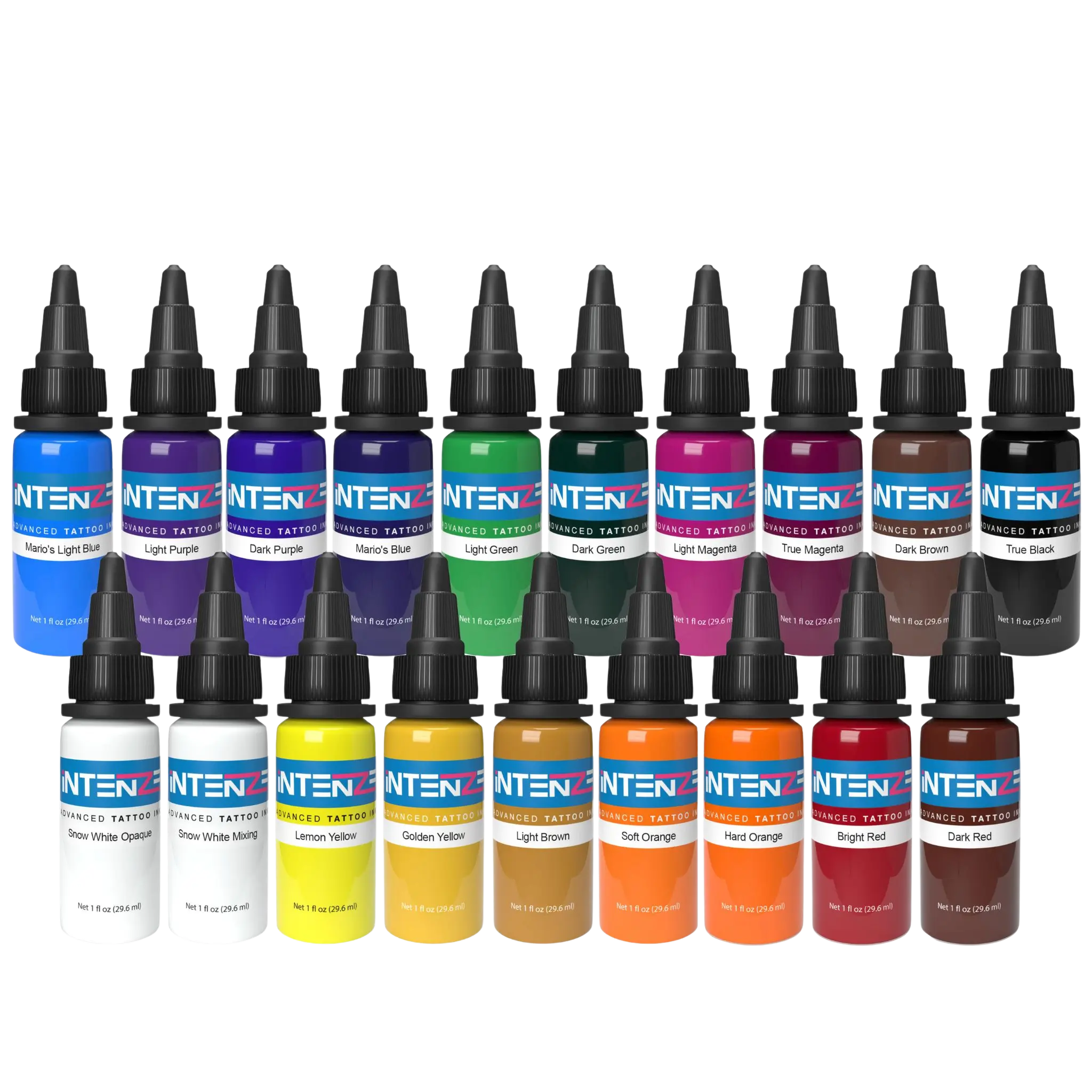 19-Color High Saturation Pigment Ink Set, 1oz (30ml) Art Supplies with Bold Colors, Detailed Linework, Rich Deep Black Tones & Shading for Art & Design, Smooth-Flowing Formula