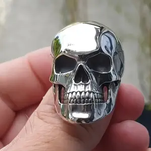 Men's Hip Hop Skull Ring - Gothic Punk Style, Alloy Metal, Biker Accessory, Punk Style