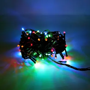 100 LED Green Wire String Light with Connector Waterproof - Multicolor Ambient Lighting Outdoor Use