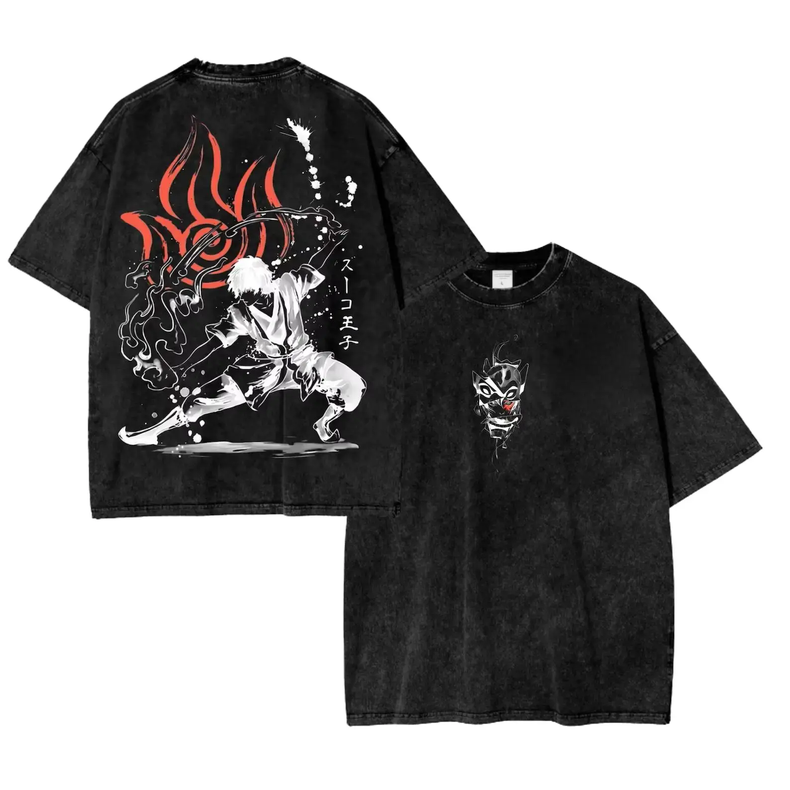 ATLA Vintage OverSized Cartoon T Shirt - Fire Nation Zuko Graphic Tee, Perfect Gift For Anime Fans