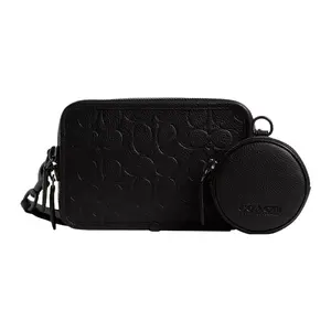 COACH Charter 19 Embossed Monogram Crossbody Bag in Black Leather for Men