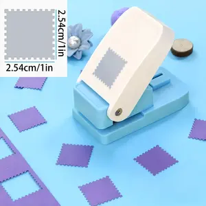Square Stamp-Shaped Paper Punch - Embossing Edge Cutter for Scrapbooking, Journals, Card Making & Photo Crafts |   Decorative Hand Press Tool for Craft Enthusiasts