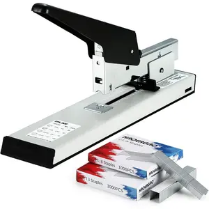 Heavy Duty Stapler with 2000 Staples: 100 Sheets High Capacity Manual Office Stapler, Metal,Jam Free,for Paper Binding, Include 23/8 & 23/13 Staples Each 1000 count