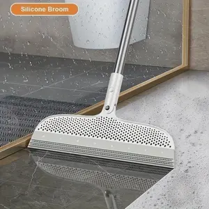 Magic broom with detachable head and double-sided silicone scraper broom and dustpan set ferramentas de limpeza