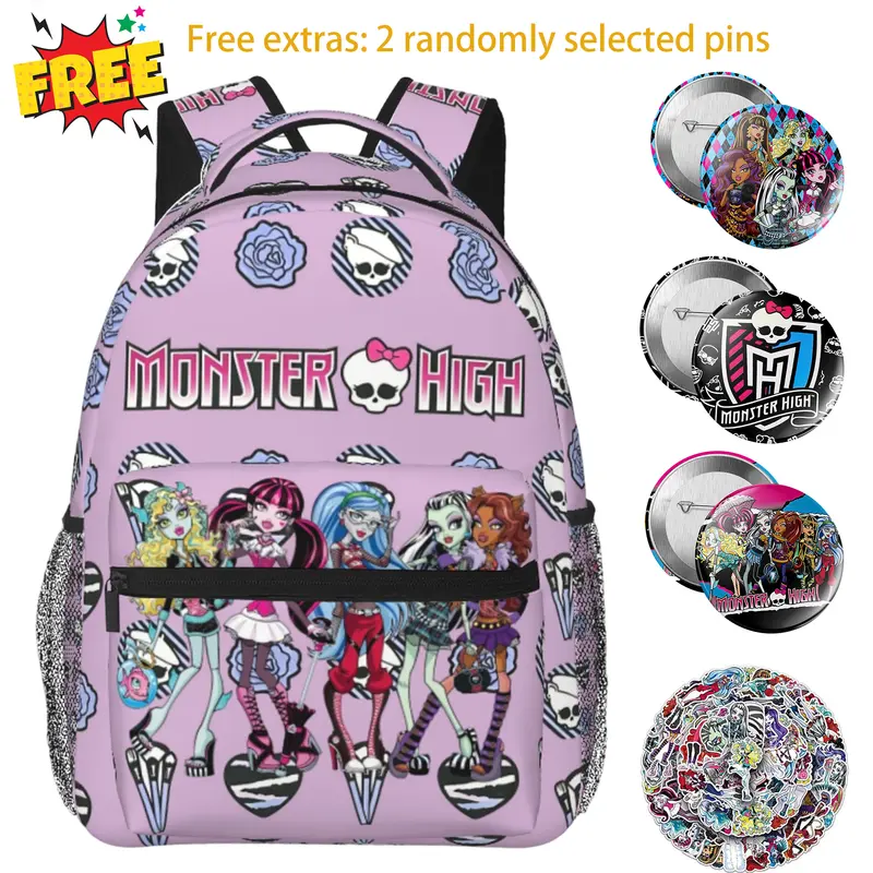 Monster high Backpack Large capacity and light weight Monster high dolls Shoulder Bag utility Monster high doll Laptop Bagpack for Work Camping Travel for family and friends commemorative gift