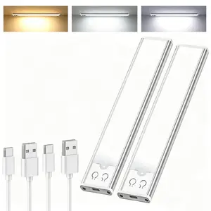 4-Pack Under Cabinet Lighting Wireless, LED Motion Sensor Light Indoor, Closet Lights Operated, Dimmable & 3 Color Temps, Under Counter Lights for Kitchen, Stairs