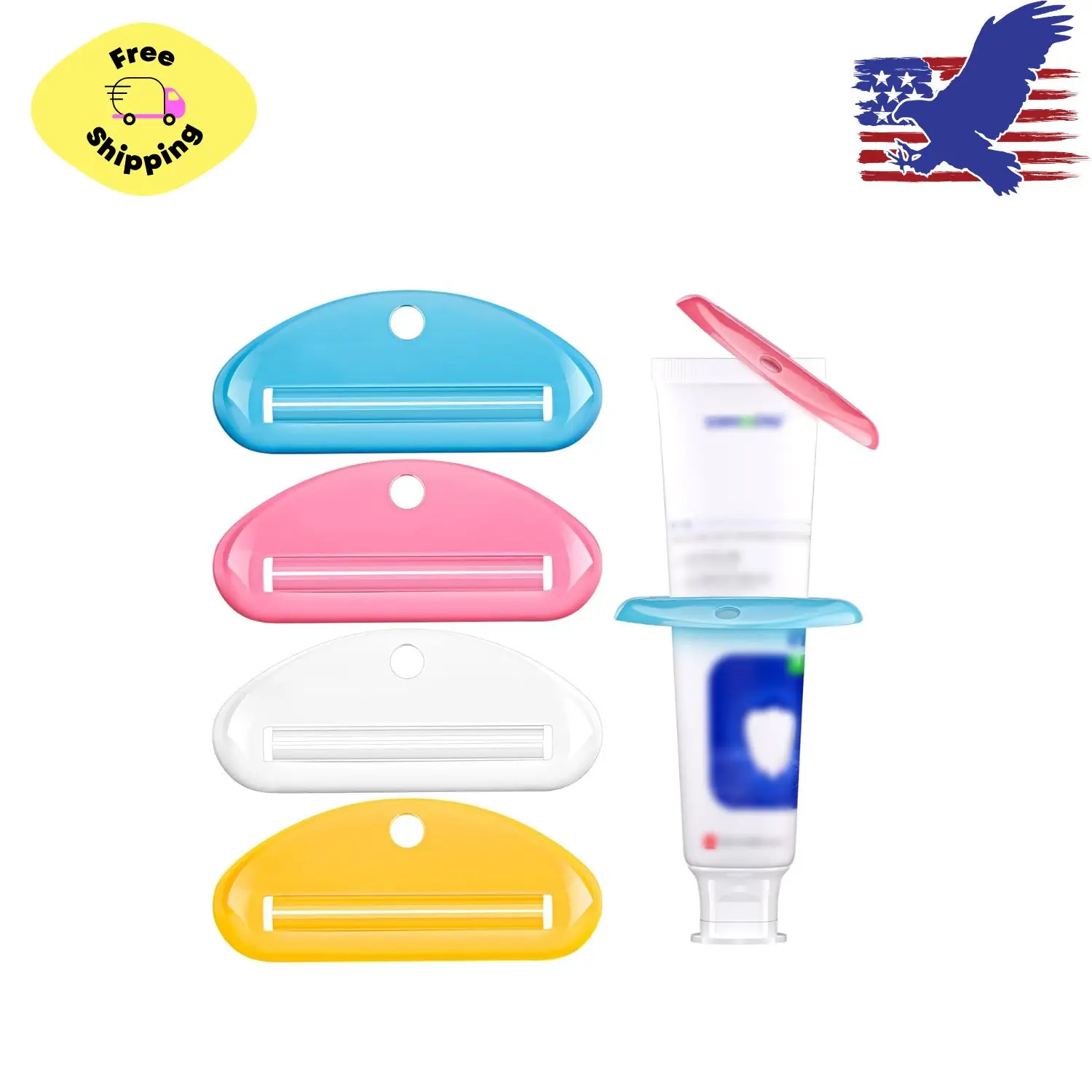 4PCS Toothpaste Squeezer, Colorful Plastic Toothpaste Tube Squeezer