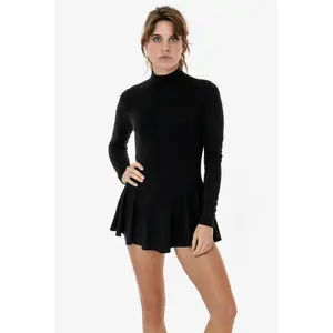 PON410 - Ponte Long Sleeve Mockneck Skirted Leotard PON410 - Ponte Long Sleeve Mockneck Skirted Leotard