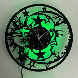 Starry Sky Vinyl Record Creative Decorative Wall Clock, Unique Wall Decor Artwork, Ideal for Bedroom & Living Room, Perfect Gift for Holidays, Home Decor