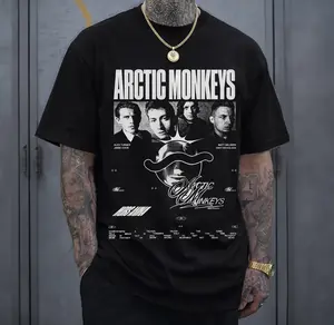 Arctic Monkeys Band Portrait Graphic T-Shirt Vintage Indie Rock Band Tee, Alex Turner Jamie Cook Matt Helders Artwork Shirt, Premium Cotton Unisex Streetwear Graphic Tee