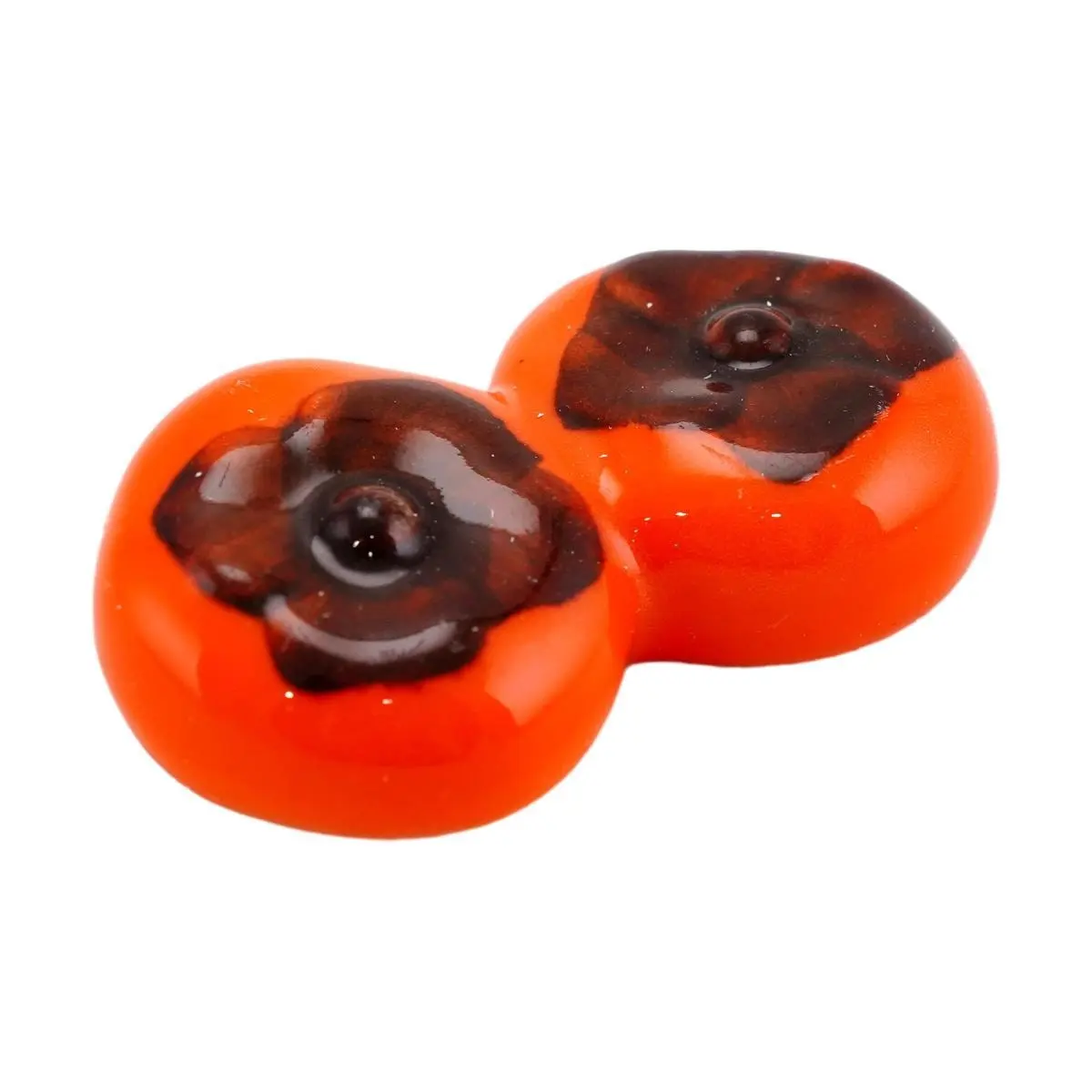 Golden Lion Japanese Ceramic Chopstick Rests - "Kaki" Persimmon Design, Cute & Practical Chopstick Holders for Tableware, 5.6x3x1.5cm