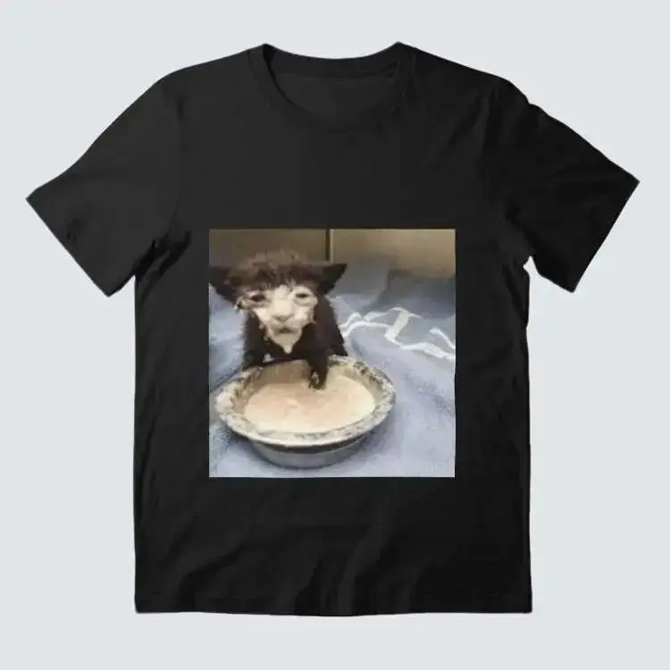 cursed milk dunk cat Essential Graphic T-Shirt, Unisex Joke Novelty Cat Tee, Streetwear Meme Shirt, Gift for Friends 818