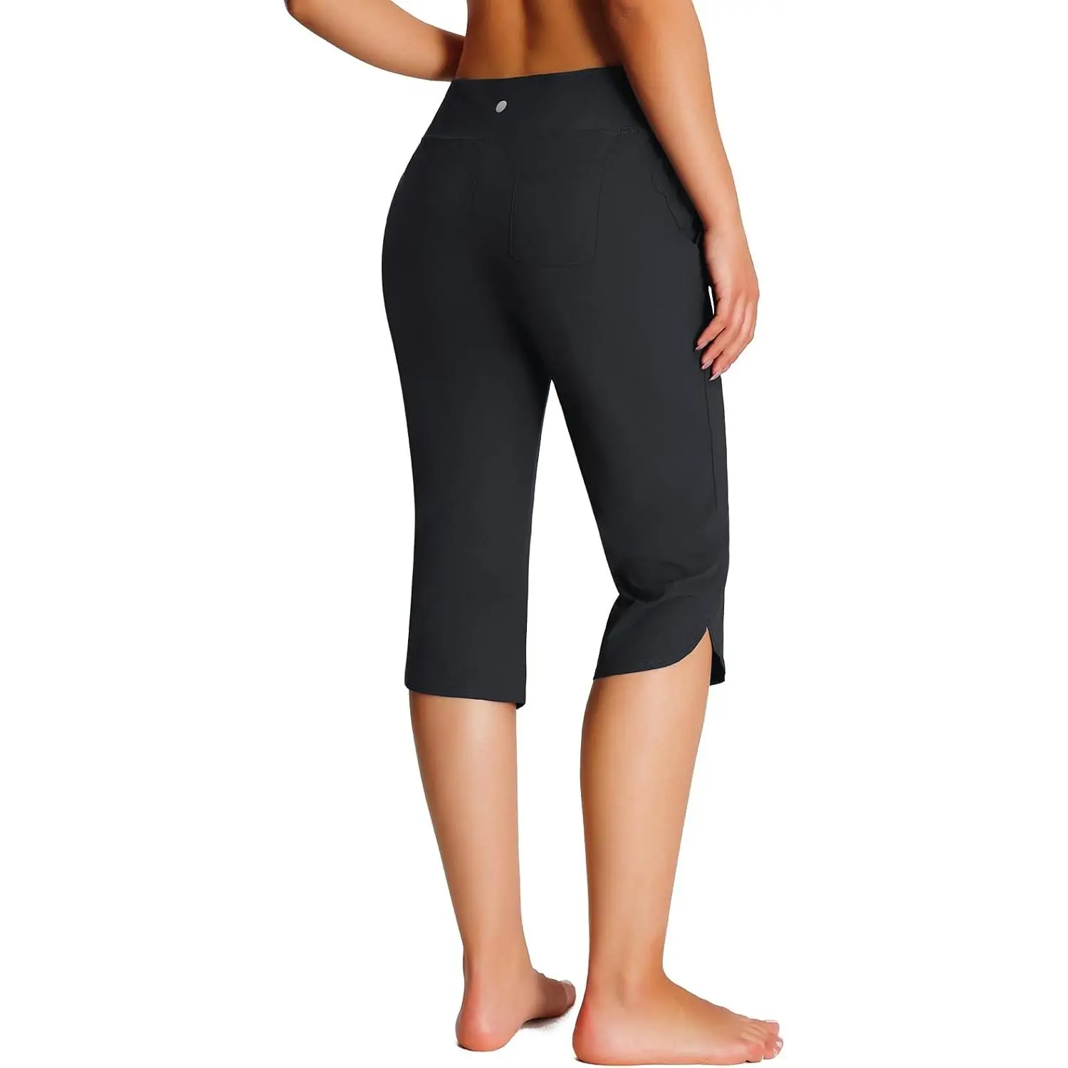 Women's 18" Beach Swim Capri Pants Quick Dry Long Swim Shorts UPF50+ Swimsuits with Pockets