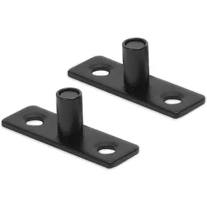 Barn Door Floor Guide, Sliding Door Roller Guide for Bottom, Bottom Guides Floor Mount 2 Pack, T Shape Bottom Roller Guides Hardware, Matte Black