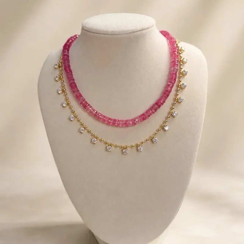 Natural Pink Tourmaline Necklace Natural Pink Tourmaline Necklace