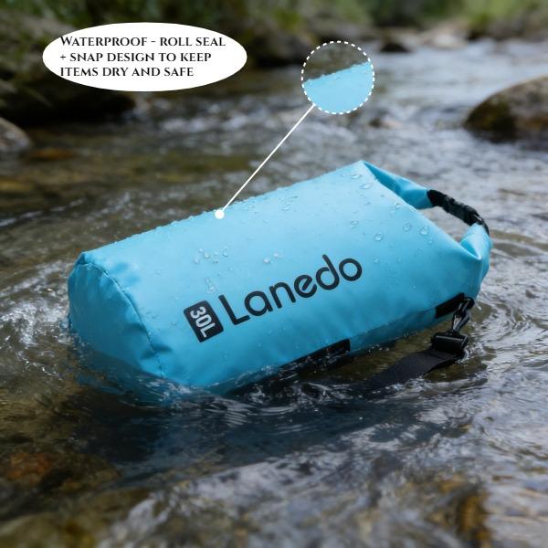 New 20L/30L Waterproof Dry Bag Backpack, Roll Top Floating Dry Sack for Kayaking, Beach, Swimming & Boating, Durable Water Sports Gear Bag（Blue）