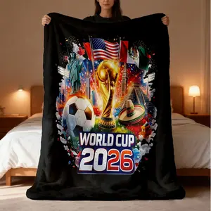 2026 Us-Mexico World Cup Element Blanket, High-Definition Print Craftsmanship, Air Conditioning Blanket, Nap Blanket, Home or Camping Use