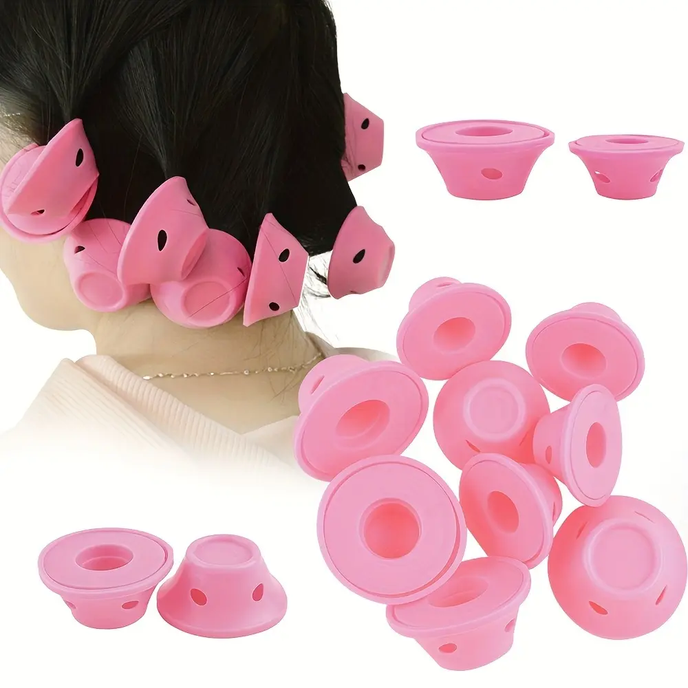20pcs Silicone No Damage Hair Curlers, Heatless Hair Rollers - Curly Hair Kit, Mushroom and Bell Shapes, Heatless Lazy Friendly Sleep in Styling Tool, Heatless Curling Set, DIY, Hair Tool for Normal Hair Women