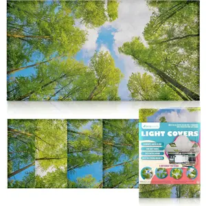 Magnetic Tree Cover for Fluorescent Or LED Fixture Fluorescent Light Covers for Ceiling Lights Must Haves for Teacher Supplies Classroom Home Office Decor Overhead Lighting Shades