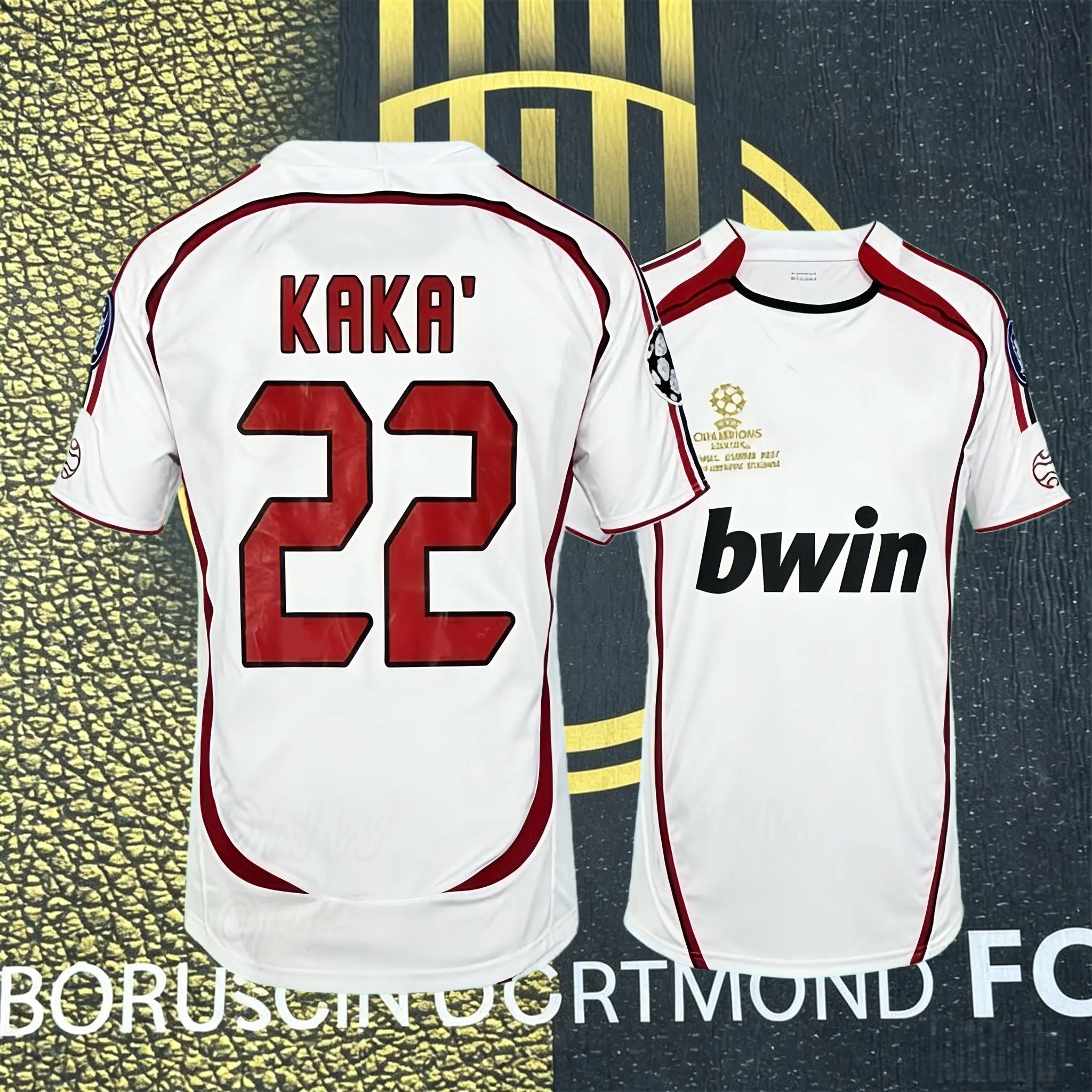 2006 2007 Away Retro White No.22 Kaka ShortSleeved Soccer Jersey