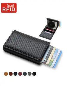 Men's Rfid Anti-theft Wallet, 2024 New Style Simple Plain Pu Leather Card Holder, Multi Card Slots Card Holder for Men for Working, Party, Shopping, Rfid Blocking Wallets, Business Fashion Wallet
