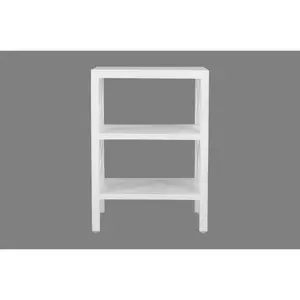 Global Archive Solid Wood Rustic Modern X-Side Accent Bookcase with Two Shelves