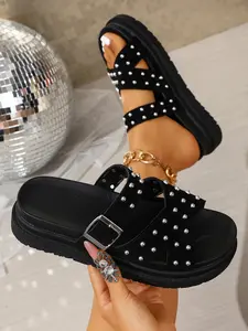 New Women's Fashion Versatile Comfortable Flat Sandals Slide, Stylish Casual Footwear for Everyday Wear, Perfect for All Seasons