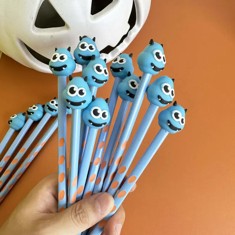 5/15/25pcs Creative Simple, Cute, Colorful Little Monster Styling Theme Wooden Pencil Campus Design Back to School Season Little Monster Series Student Wooden Pencil Color Random