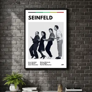 [ TV SHOW UNFRAMED - SALE UP TO 45% ] Seinfeld Minimalist Poster Clean Sitcom Iconic Pop Culture Wall Decor