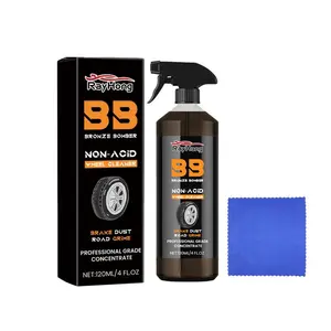 Brake Bomber Wheel Cleaner 120ml Set Non-Acid Wheel Cleaner Brake Dust Cleaner Tire Life Versatile Cleaning for Cleaning Wheels and Tires