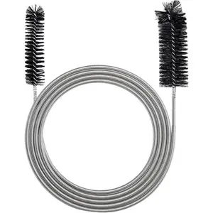78 Inch Flexible Long Drain Brush, Nylon Stainless Steel Flexible Feeding Tube Cleaning Brush, Double Ended Elastic Slim Hose Pipe Brush Auto Sunroof Drain Hole Cleaner for  Fridge (Black)
