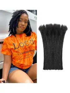 Real Hair Braids Extensions, 0.6cm Wide Permanent Human Hair Braid Strips, Dyeable & Curlable, Handmade, Unisex, 10pcs Pack