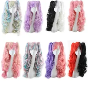 Lolita Anime Pigtail Wig - Full Curly Wavy Hair for Cosplay Party