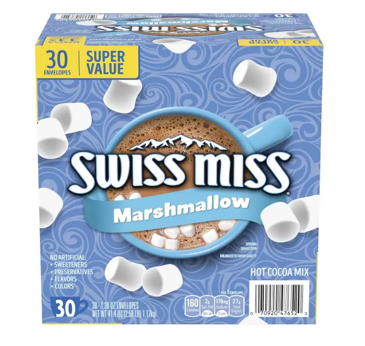 Swiss Miss Chocolate Hot Cocoa Mix With Marshmallows, 1.38 oz., 30-ct