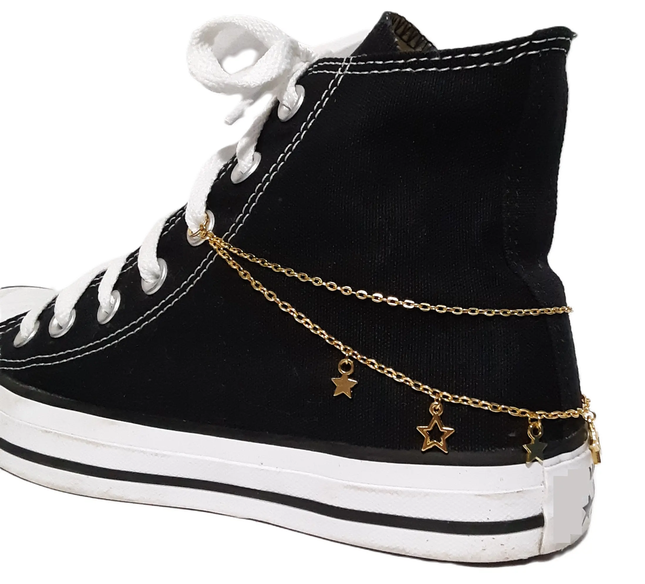 Mixed Gold Star Double Chain Canvas High-top Shoe or Boot Chain Also ...