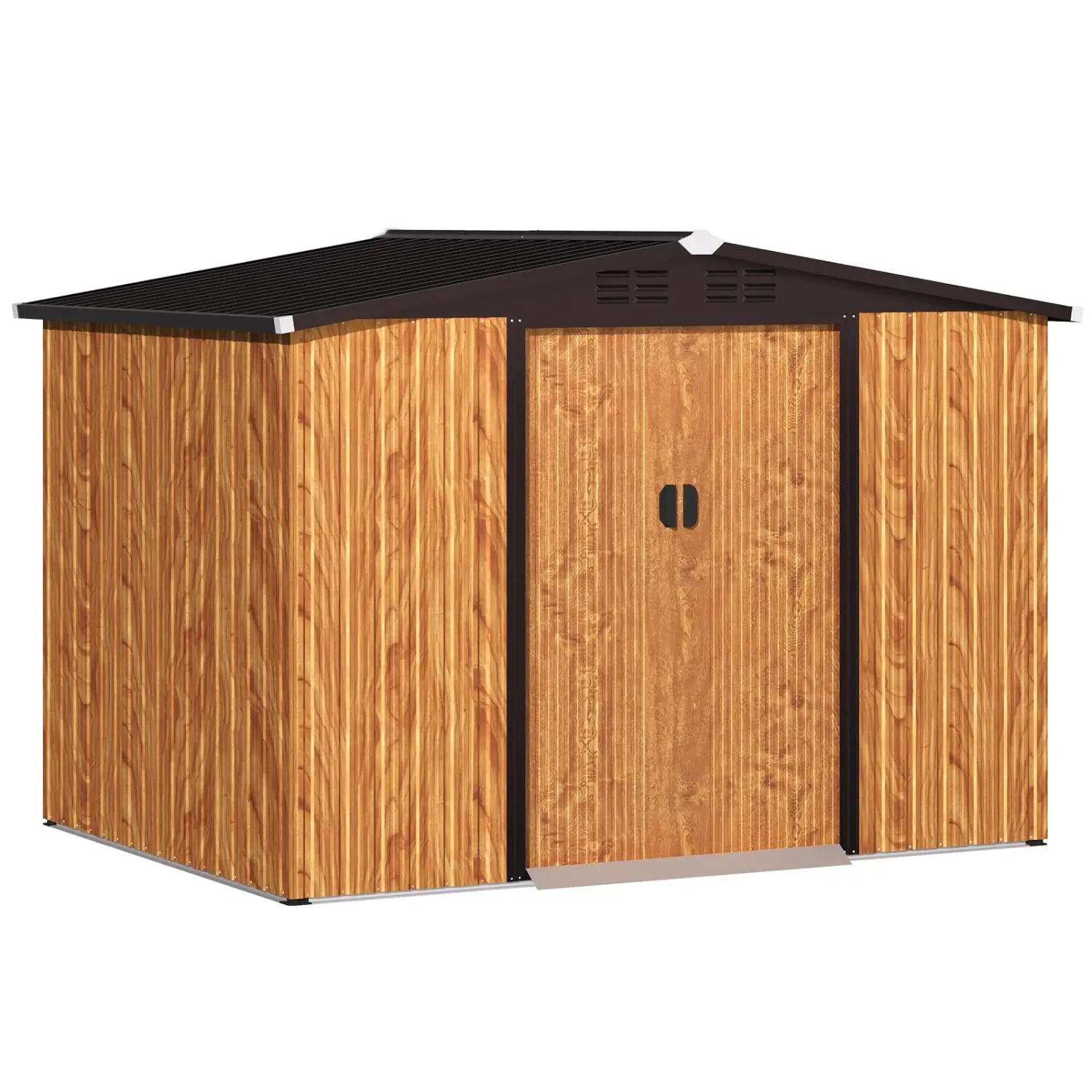 【1/2 packages arrived at different times】Shed, Small Outdoor Storage Tool Shed (Sliding Door), Metal Garden Shed for Yard, Outdoor Storage Clearance in Grey