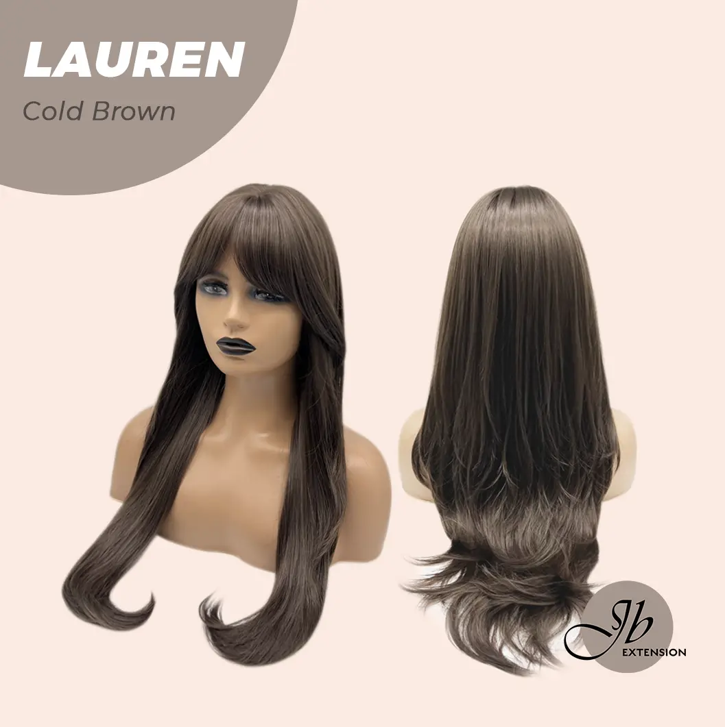 JBEXTENSION 27 Inches Long Women Fashion Wig with Bangs LAUREN