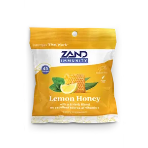 ZAND Lemon Honey Lozenges with 6 Herbal Extracts & 90 mg Vitamin C for Immune Support - 45 Count - Healthcare